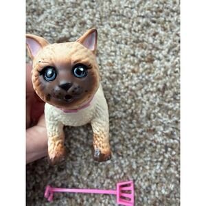 Vintage 2006 Barbie Pet Cat MIKA Siamese Cutie Dollhouse Toy Kitty 3"